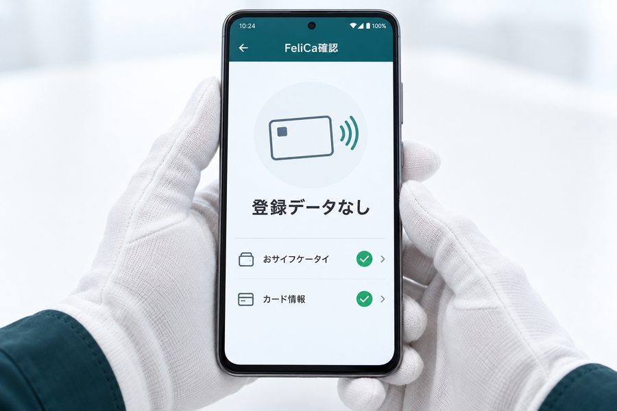 FeliCa情報の確認画面